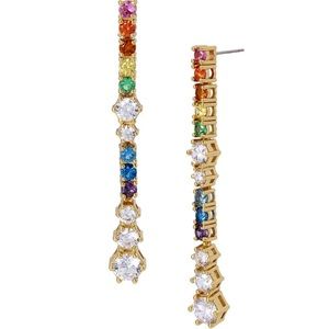 Kurt Geiger ainbow Cubic Zirconia Tennis Linear Statement Earrings